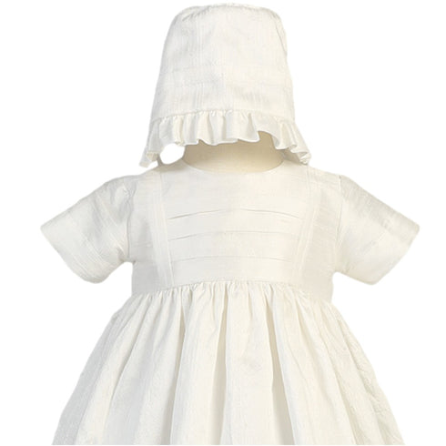 Lito Baby Girls Boys White Silk Heirloom Gown Bonnet Set Baptism Set 0-18M - SophiasStyle.com